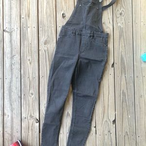 H&M Black Denim Skinny Jean Overalls - Size 8